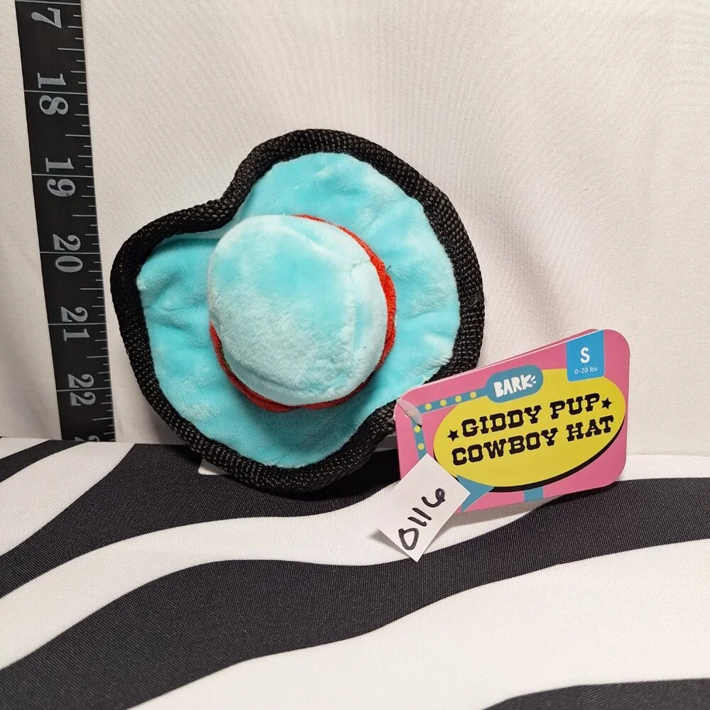 NWT Bark Giddy Pup Cowboy Hat dog toy S
